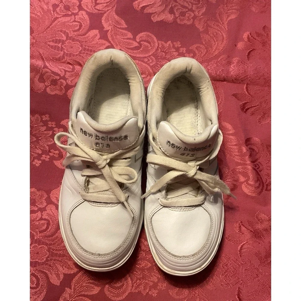 New Balance White Leather Lace Up 813 Wide Roll Bar Sneakers Walking Tennis SZ 7